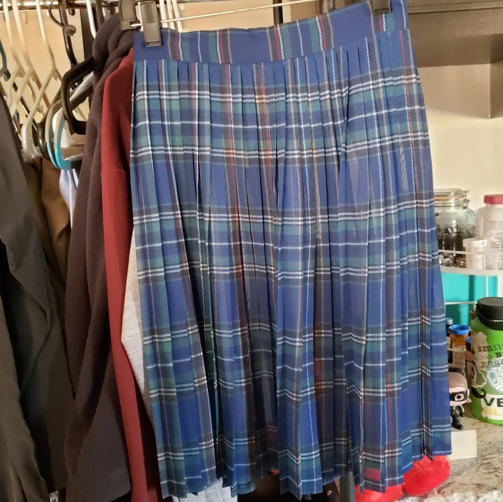 Chiffon plaid skirt